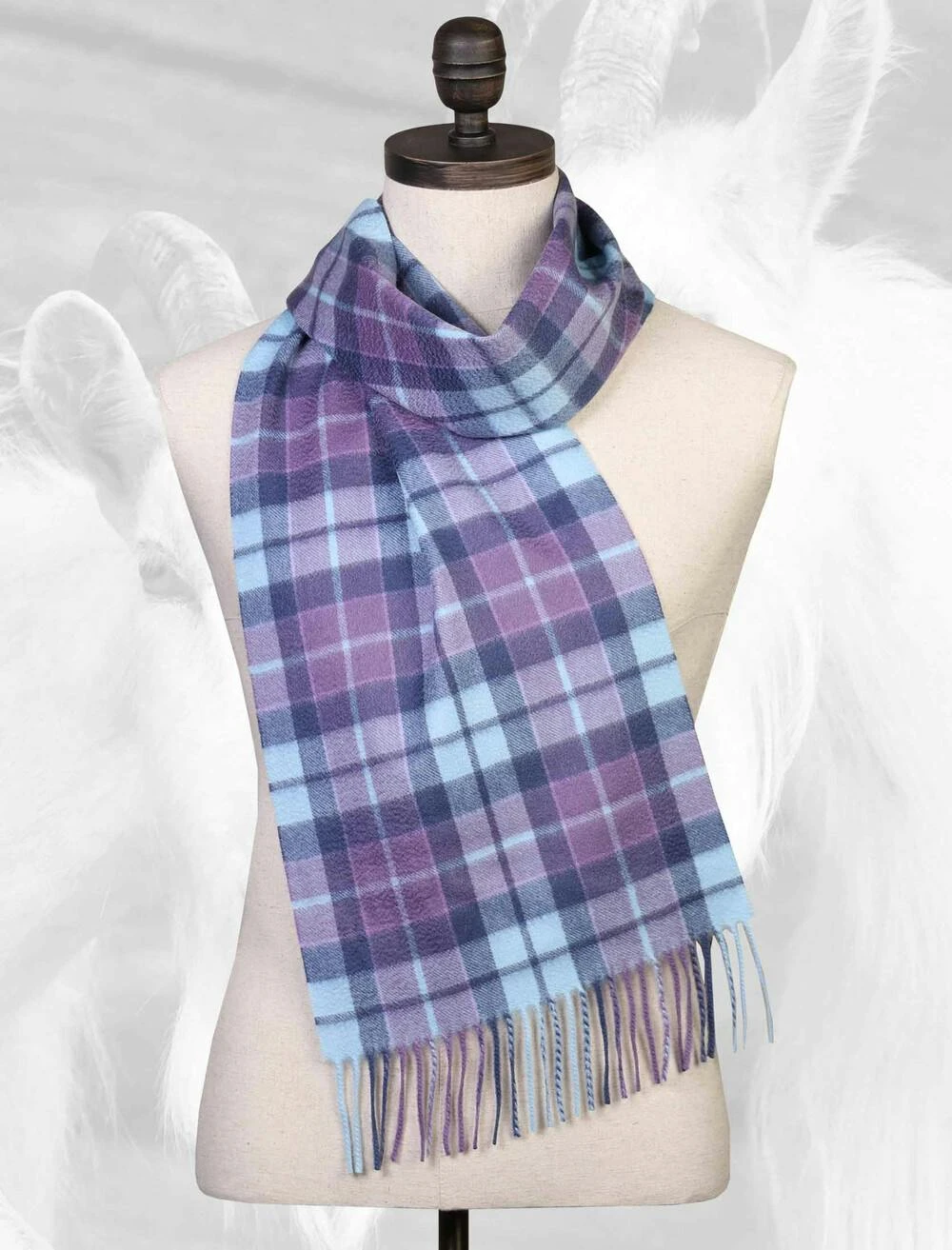 Cashmere Check Scarf 2 Cashmere Check Scarf - Image 2