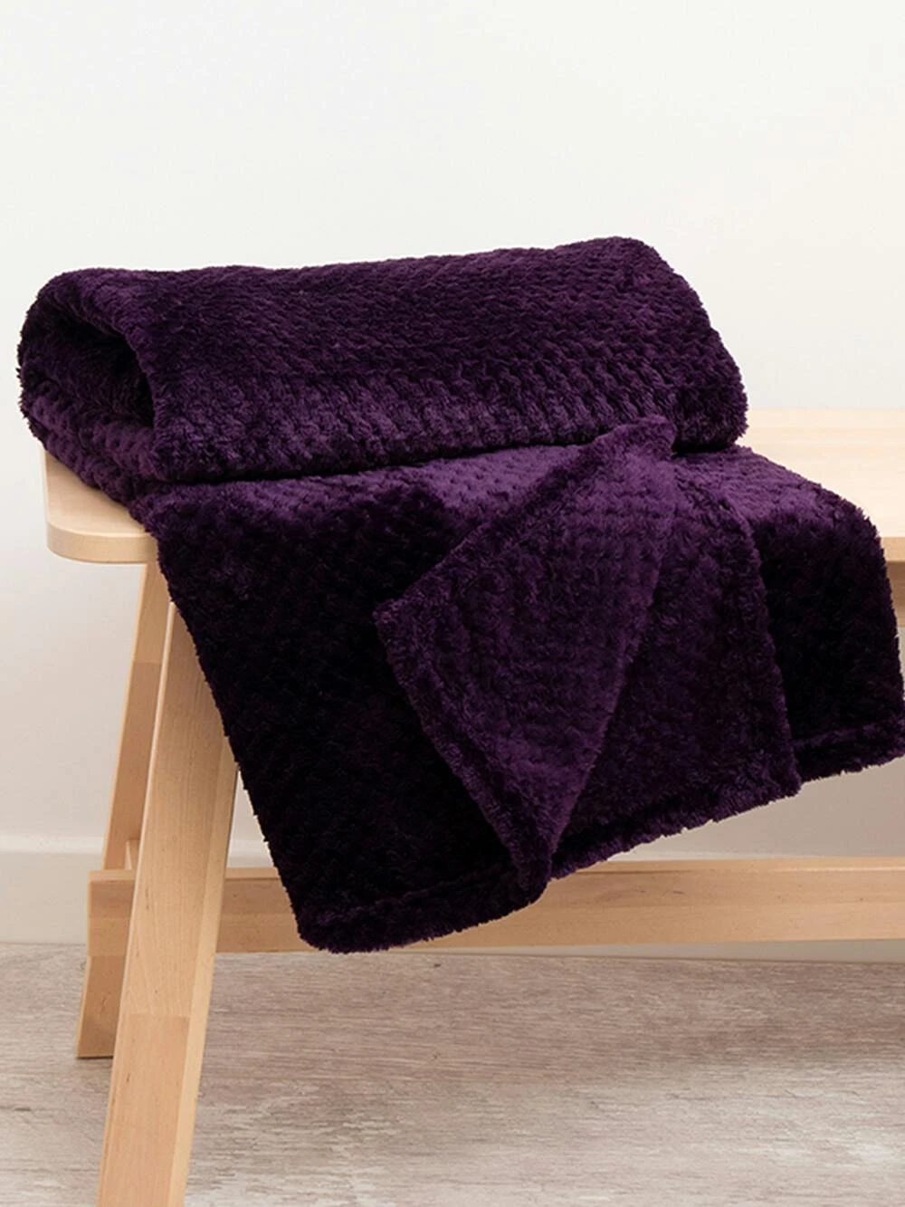 Purple Waffle Fleece Throw 1 Purple Waffle Fleece Throw