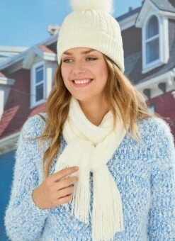 Cream Cable Knit Scarf