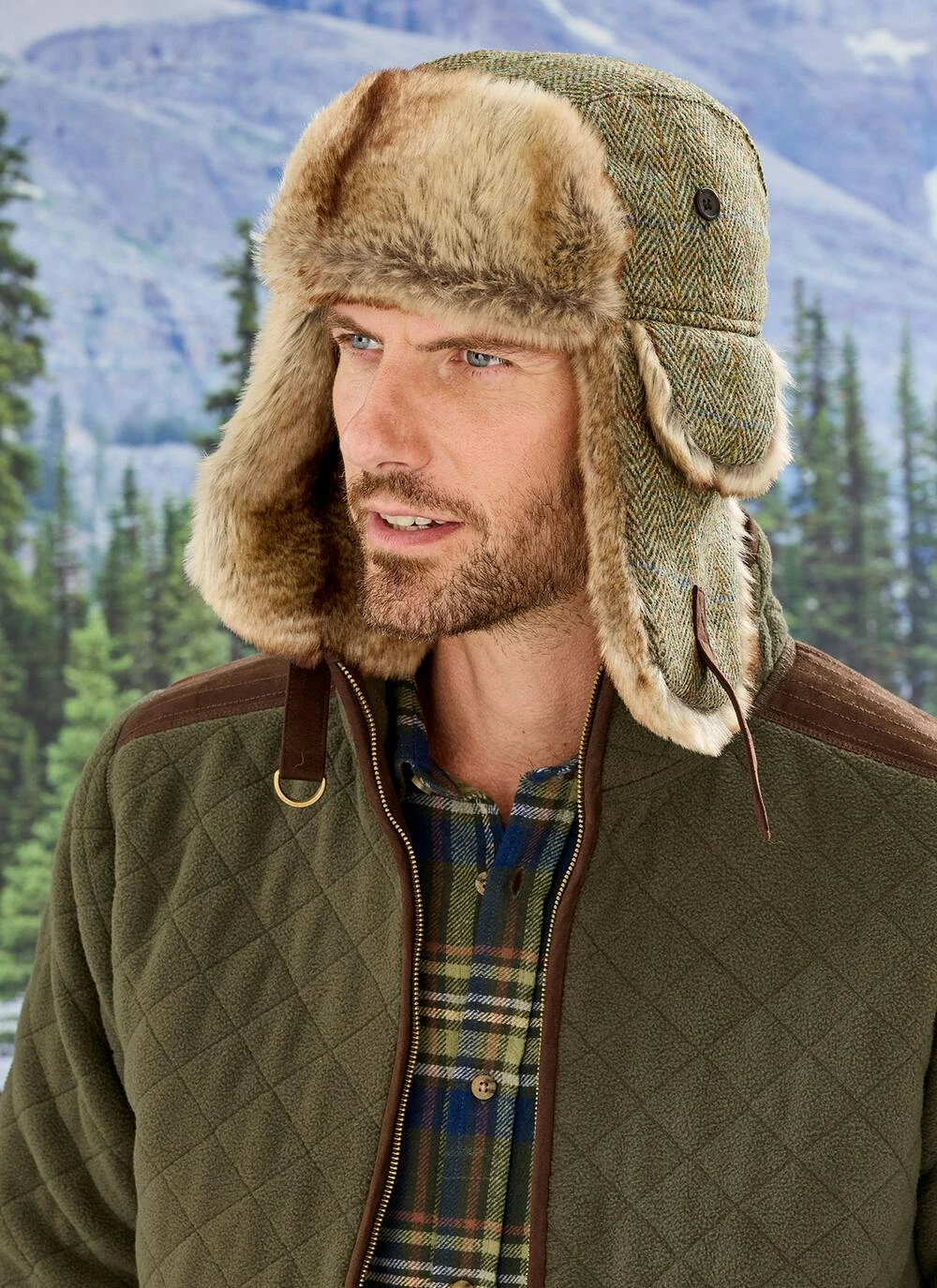 HARRIS TWEED® Men's Trapper Hat 1 HARRIS TWEED® Men's Trapper Hat