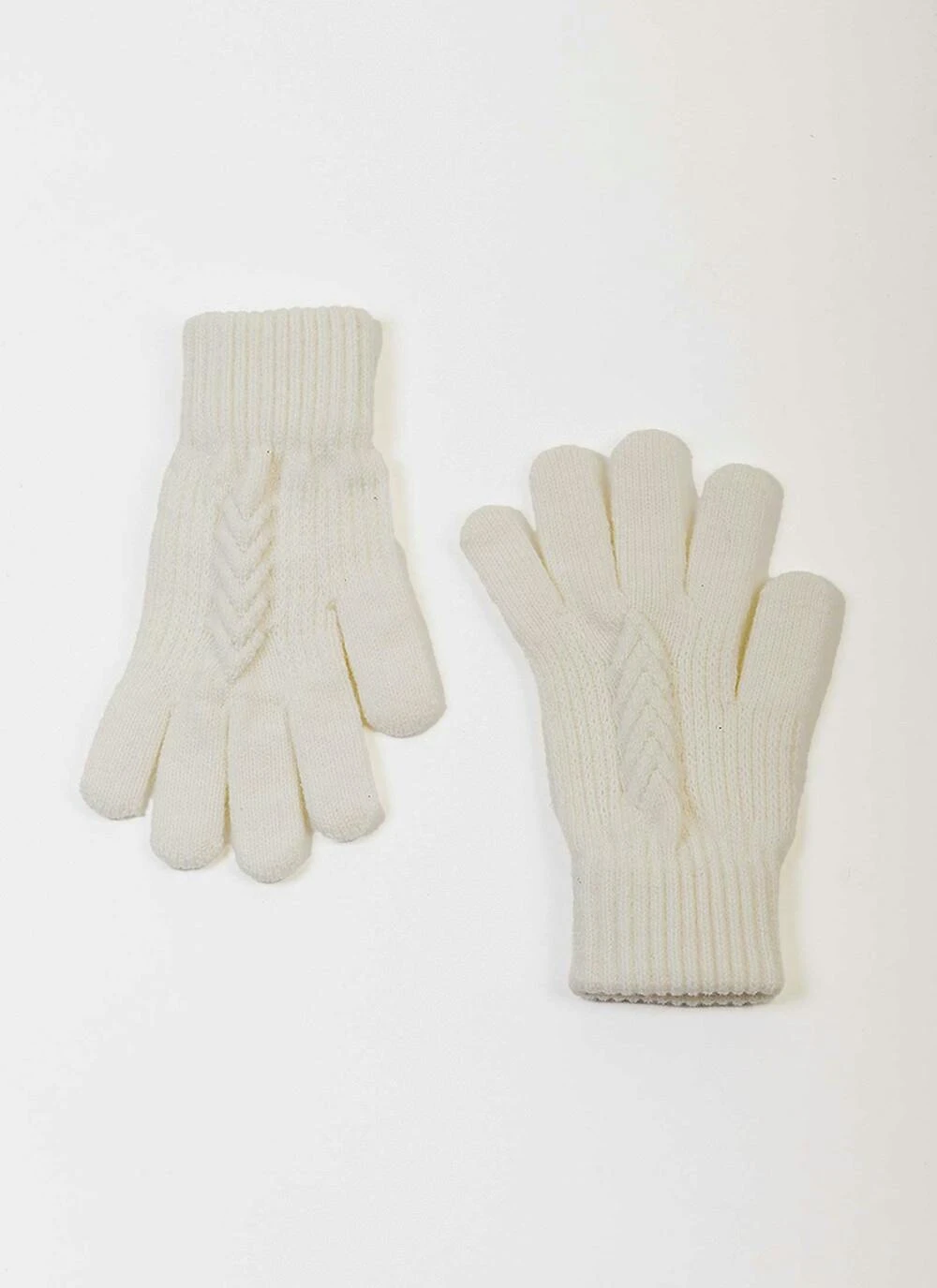 Cream Cable Knit Gloves 1 Cream Cable Knit Gloves