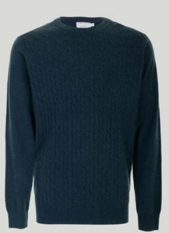 Pure Cashmere Cable Crew Neck Jumper