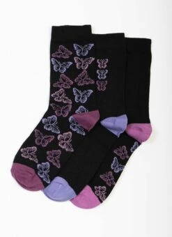 3 Pack Butterfly Socks