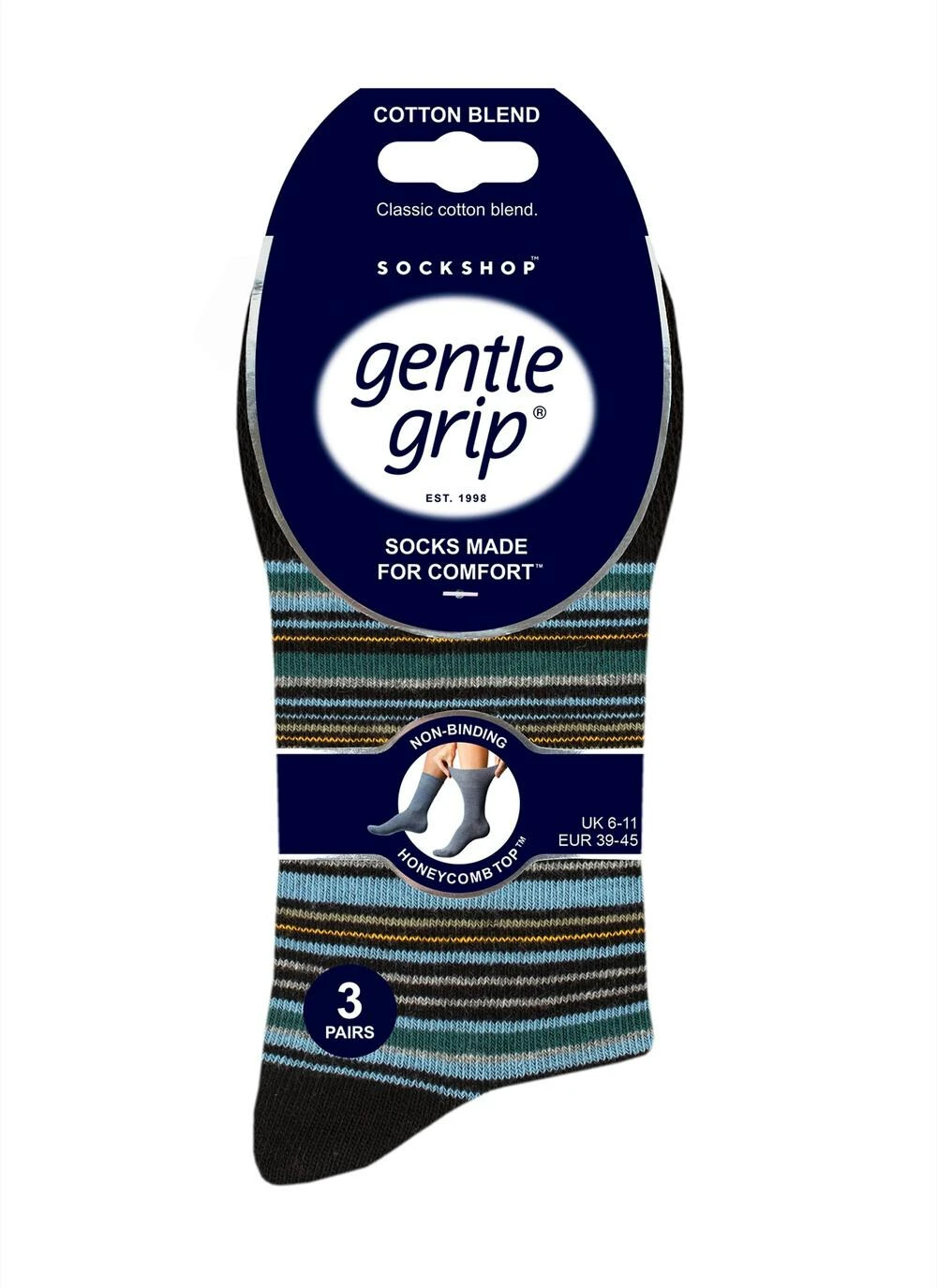 3 Pack Milano Stripe Socks 2 3 Pack Milano Stripe Socks - Image 2