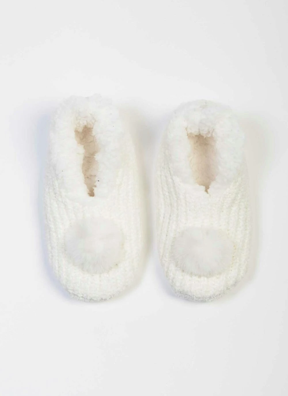 Cream Chenille Slipper Socks 1 Cream Chenille Slipper Socks