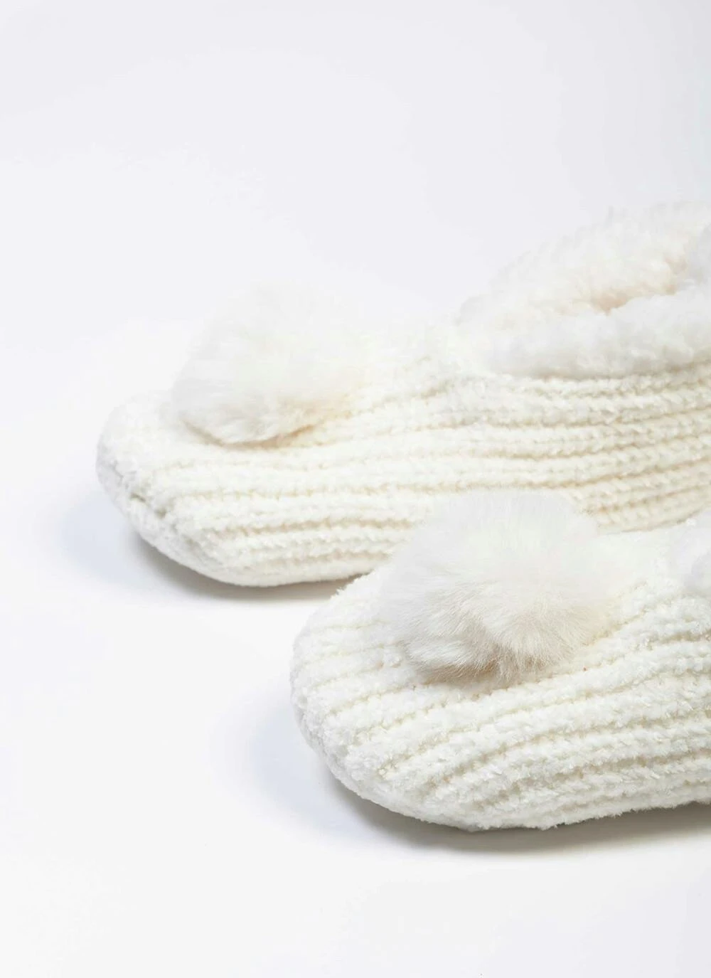 Cream Chenille Slipper Socks 2 Cream Chenille Slipper Socks - Image 2