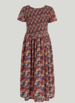 Shirred Bodice Print Midi Dress -The Edinburgh Woollen Mill 58398pvl 3b4c6ae55eef4d2