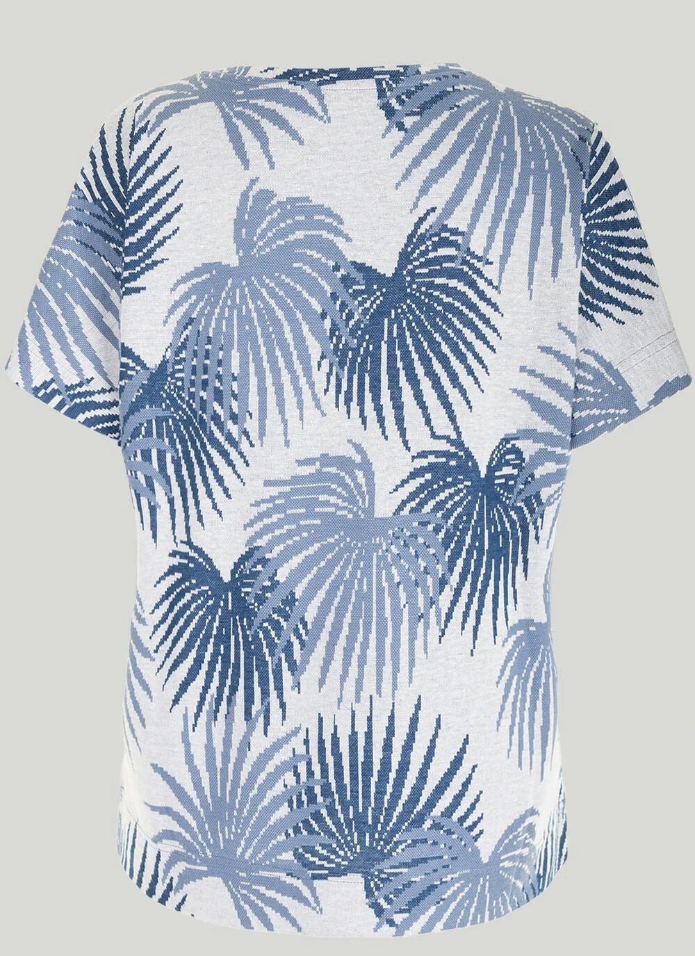 Linen Blend Jacquard Palm Leaf T-Shirt 2 Linen Blend Jacquard Palm Leaf T-Shirt - Image 2