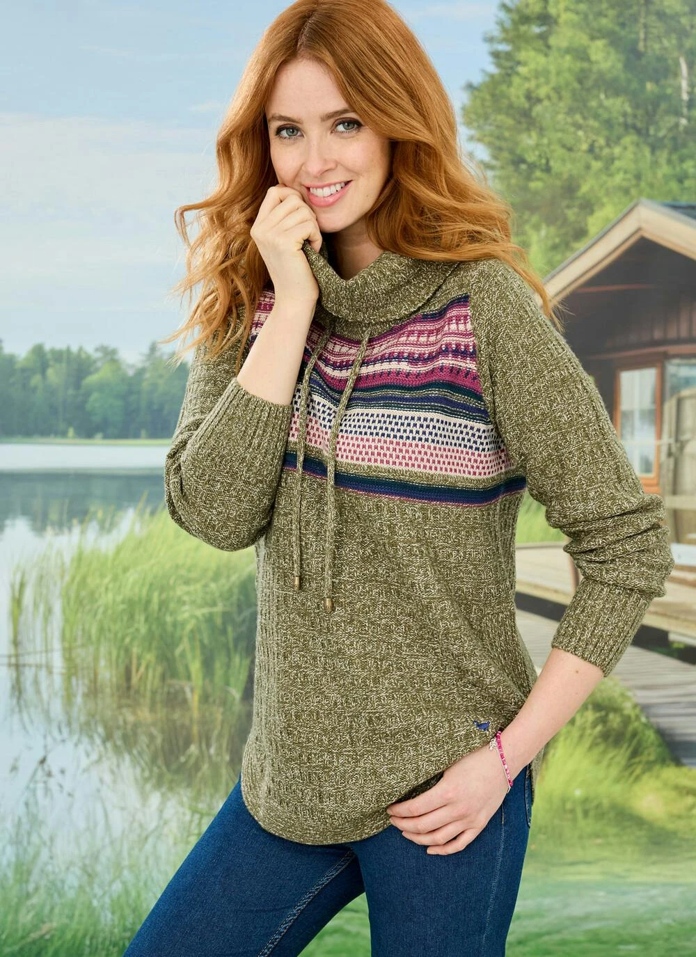 Cowl Neck Fairisle Jumper 1 Cowl Neck Fairisle Jumper