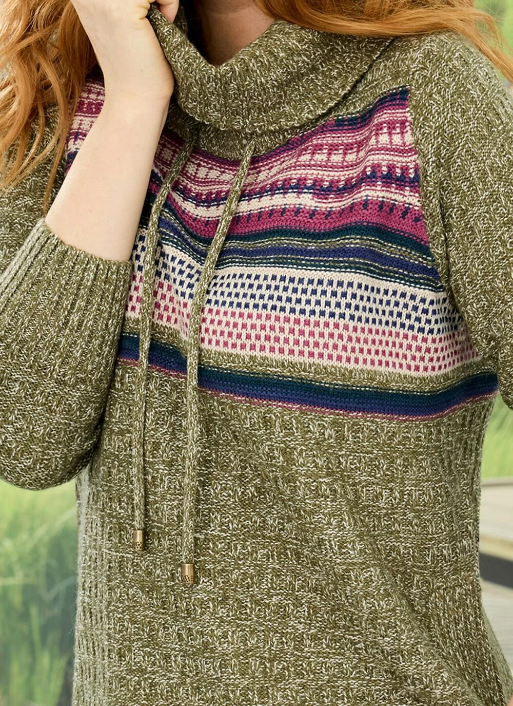 Cowl Neck Fairisle Jumper 2 Cowl Neck Fairisle Jumper - Image 2