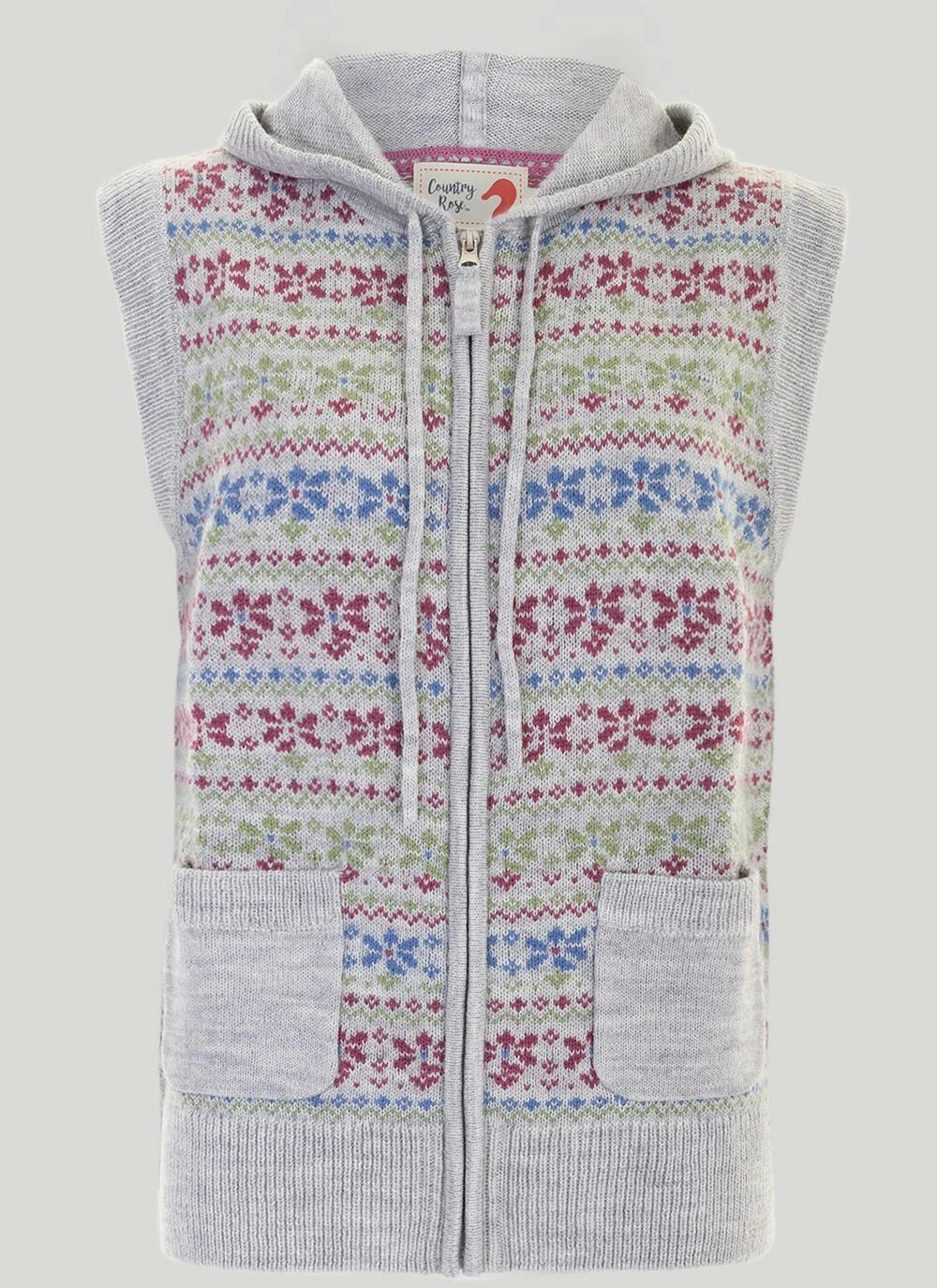 Fairisle Zip Up Knit Gilet 2 Fairisle Zip Up Knit Gilet - Image 2