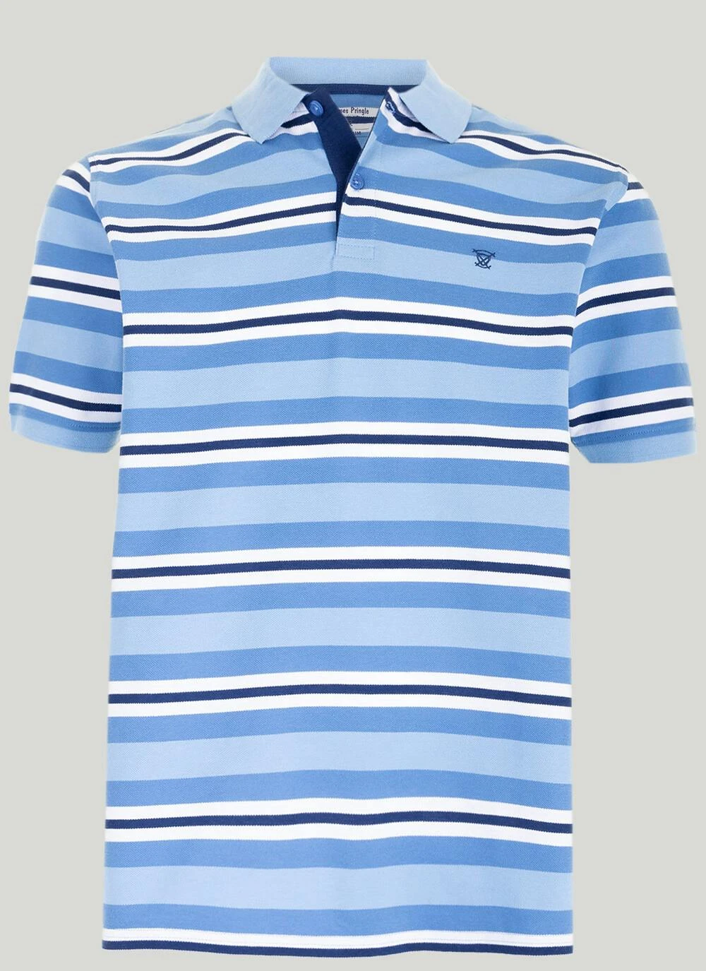 Cotton Pique Striped Polo Shirt 1 Cotton Pique Striped Polo Shirt