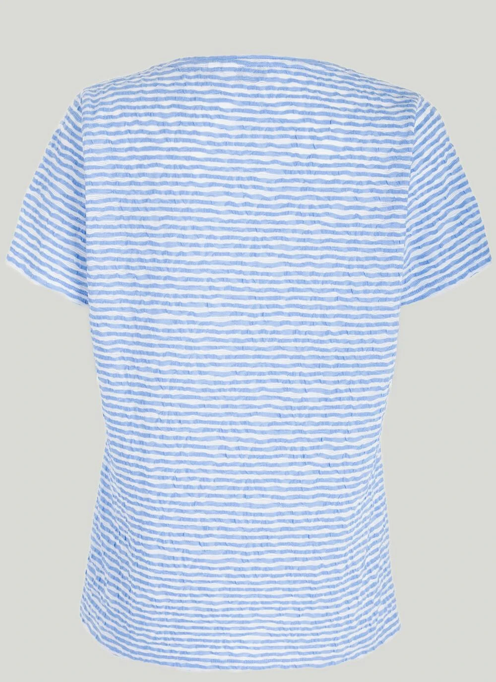 Cotton Blend Striped Textured T-Shirt 2 Cotton Blend Striped Textured T-Shirt - Image 2