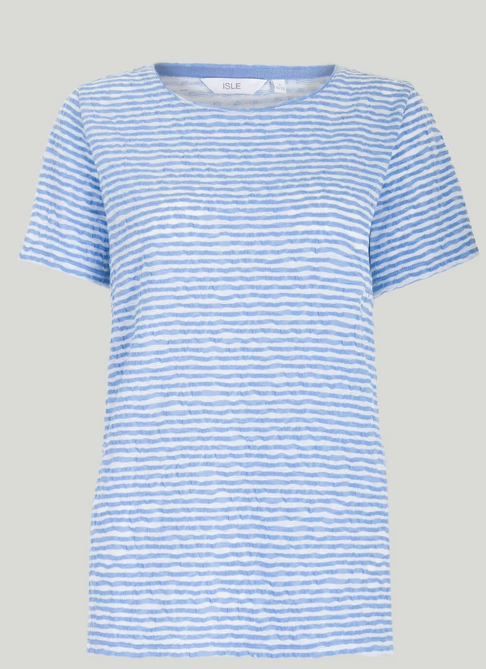 Cotton Blend Striped Textured T-Shirt 1 Cotton Blend Striped Textured T-Shirt