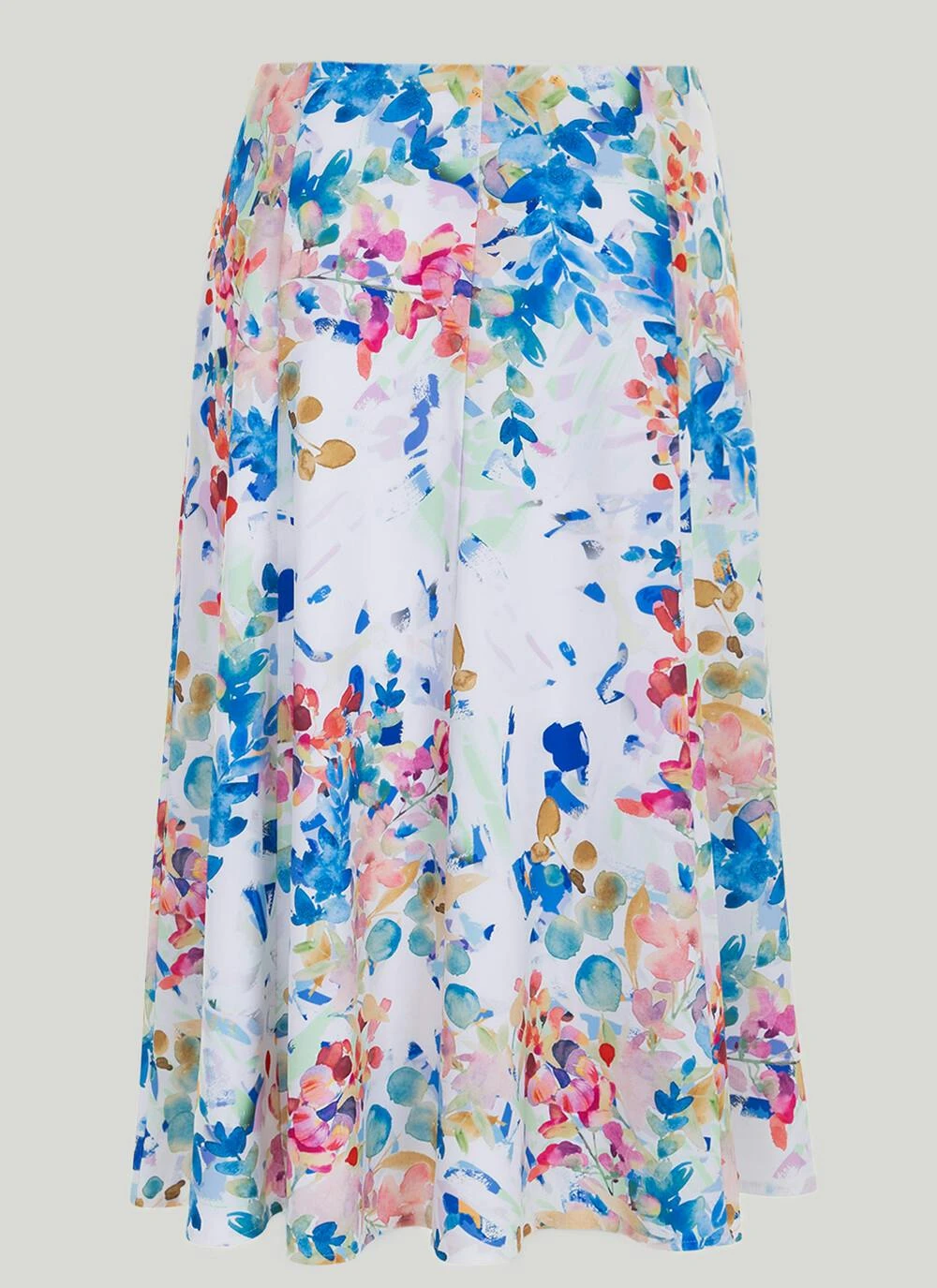 A Line Watercolour Floral Print Skirt 3 A Line Watercolour Floral Print Skirt - Image 3