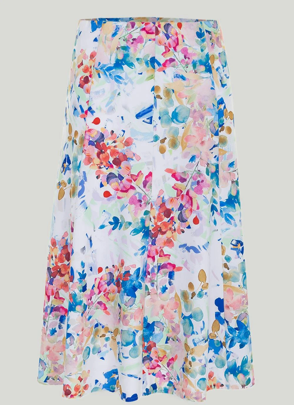 A Line Watercolour Floral Print Skirt 2 A Line Watercolour Floral Print Skirt - Image 2