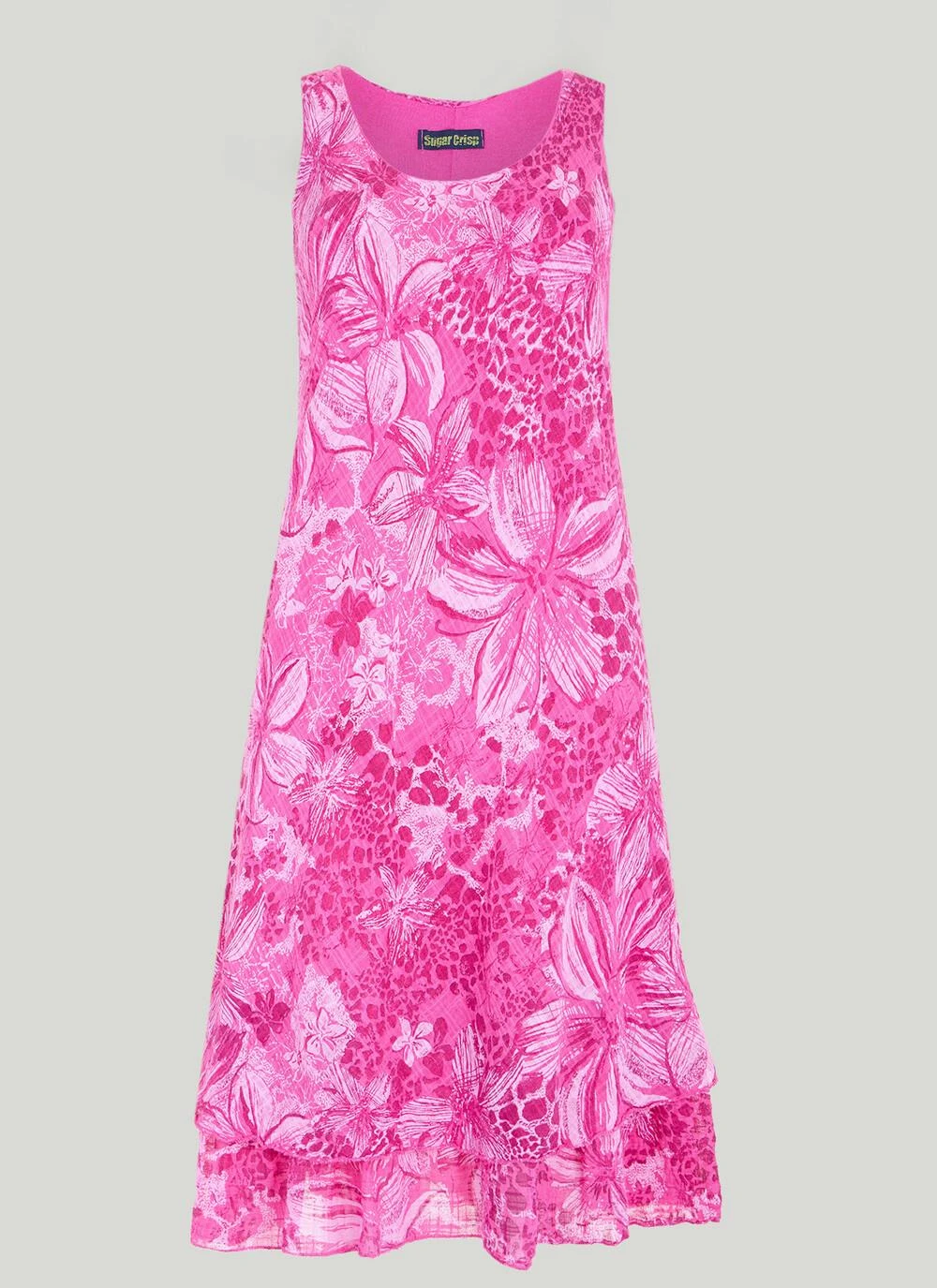 Cotton Blend Tiered Floral Print Dress 2 Cotton Blend Tiered Floral Print Dress - Image 2