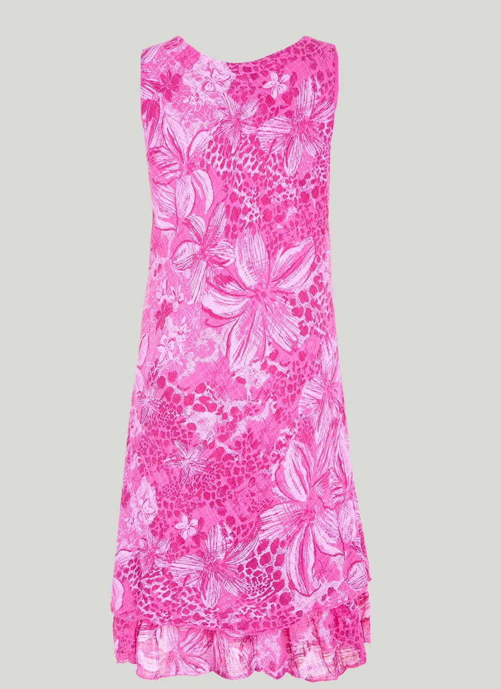 Cotton Blend Tiered Floral Print Dress 3 Cotton Blend Tiered Floral Print Dress - Image 3