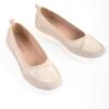 Pale Gold Shimmer Ballet Style Trainer