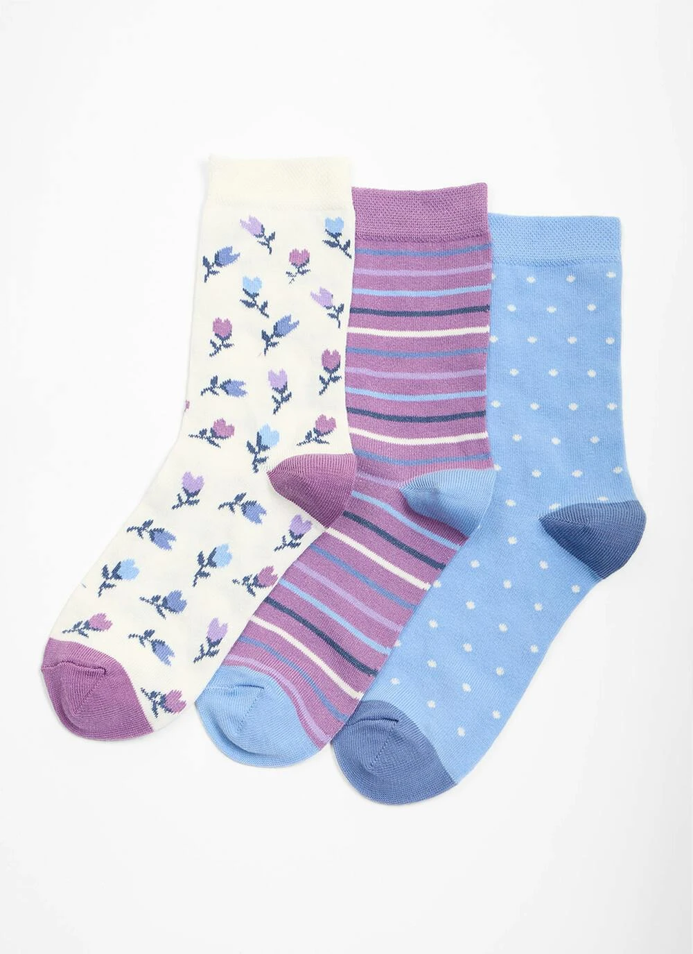 3 Pack Tulips / Stripe / Spot Socks 1 3 Pack Tulips / Stripe / Spot Socks