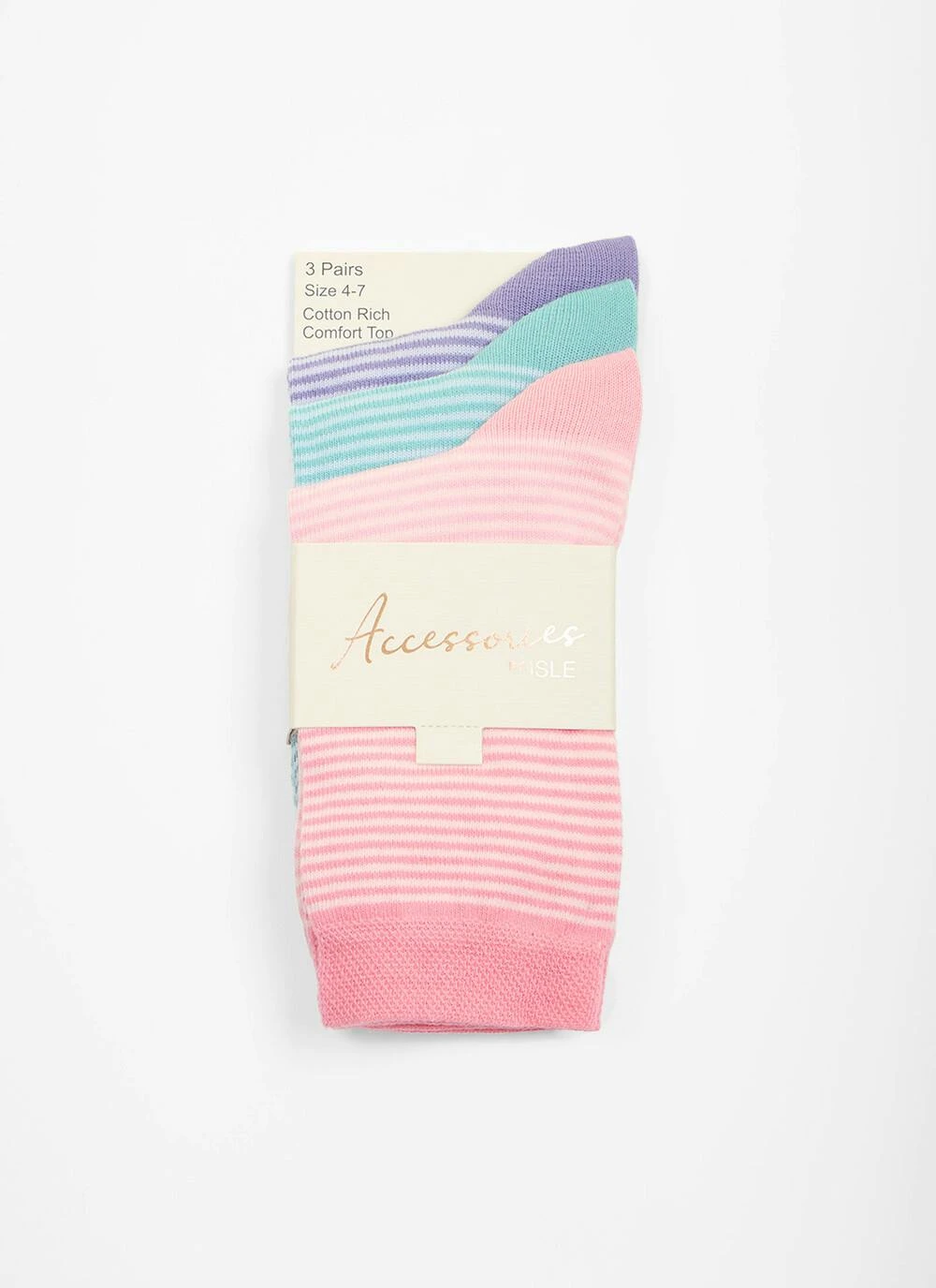 3 Pack Stripe Socks 2 3 Pack Stripe Socks - Image 2