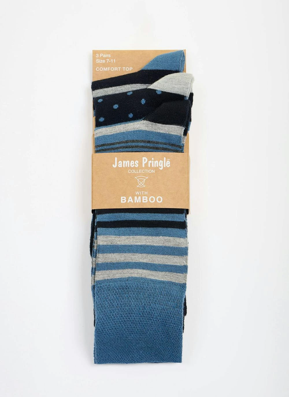 3 Pack Stripe / Spot Bamboo Blend Socks 2 3 Pack Stripe / Spot Bamboo Blend Socks - Image 2