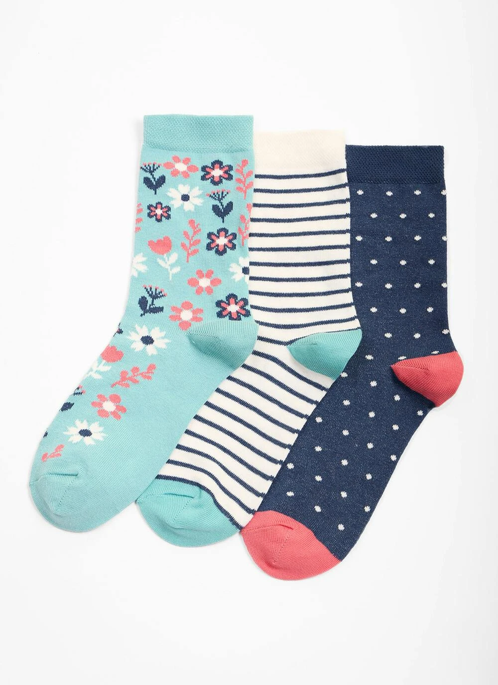 3 Pack Floral / Stripe / Spot Socks 1 3 Pack Floral / Stripe / Spot Socks