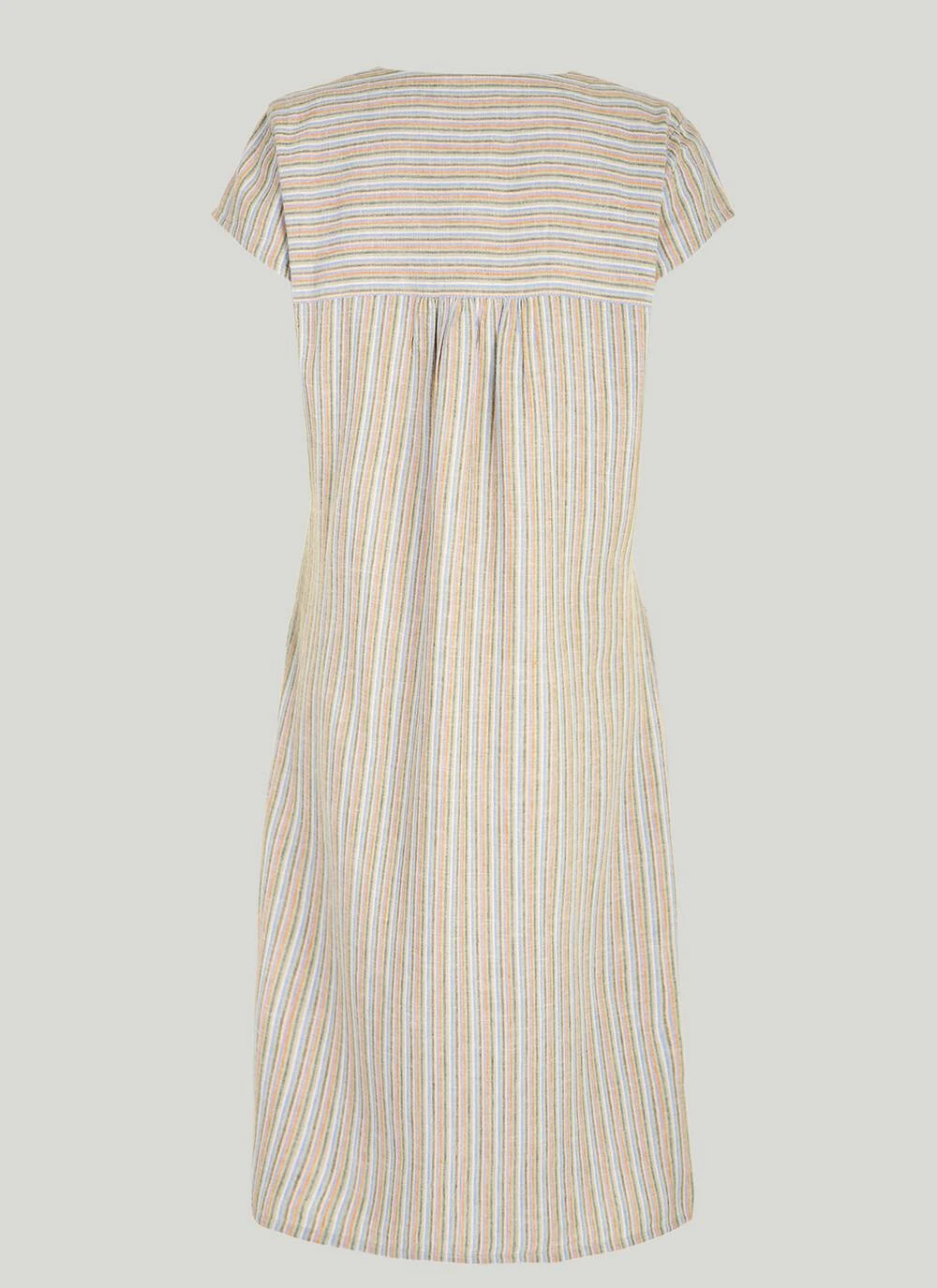 Linen Blend Stripe Midi Dress 4 Linen Blend Stripe Midi Dress - Image 4