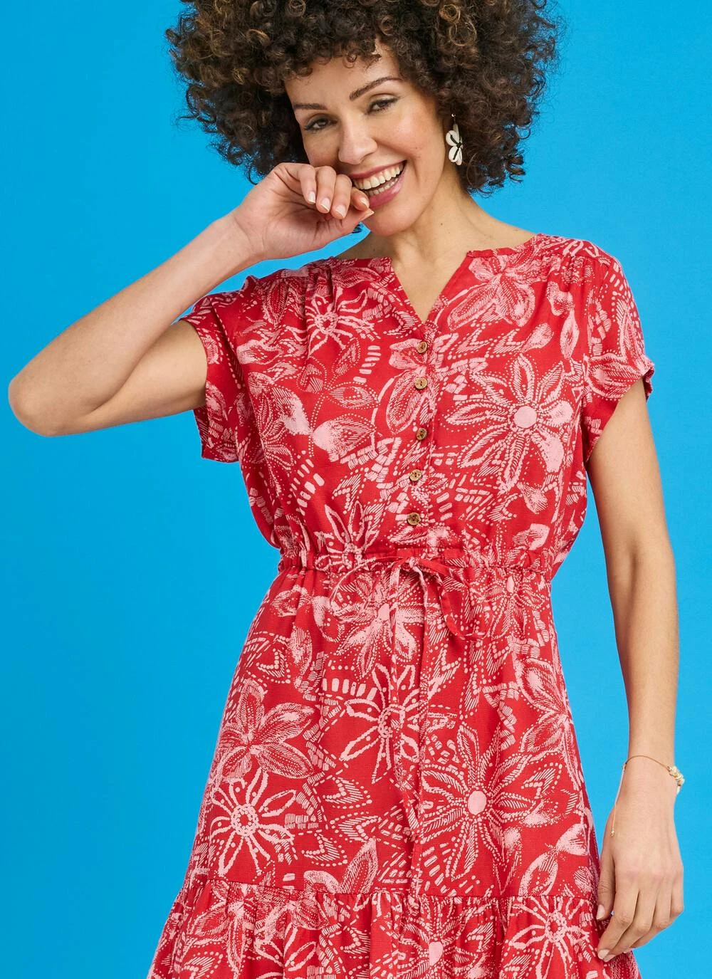 Tiered Short Sleeve Midi Dress 2 Tiered Short Sleeve Midi Dress - Image 2