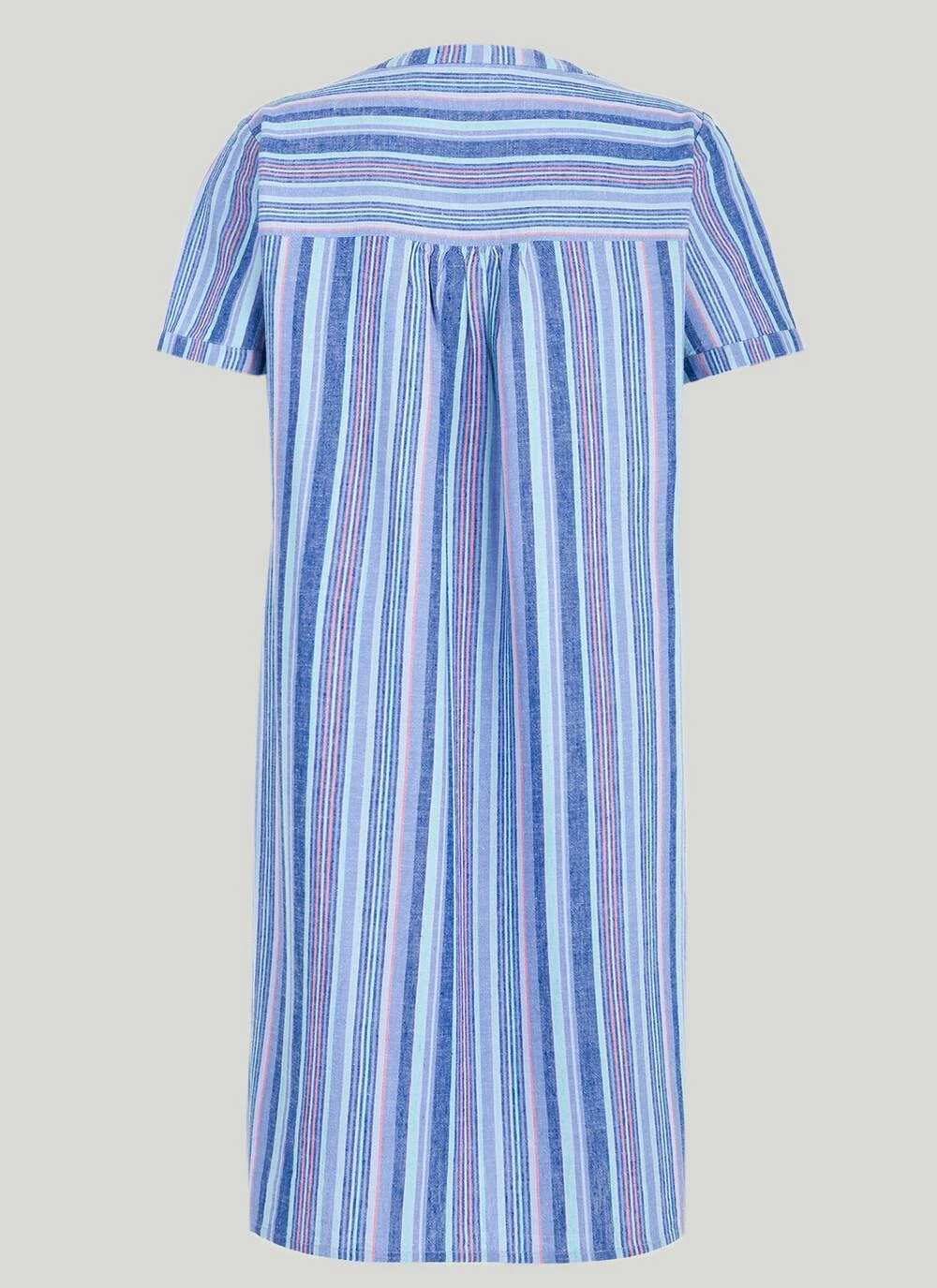Linen Blend Striped Midi Dress 4 Linen Blend Striped Midi Dress - Image 4