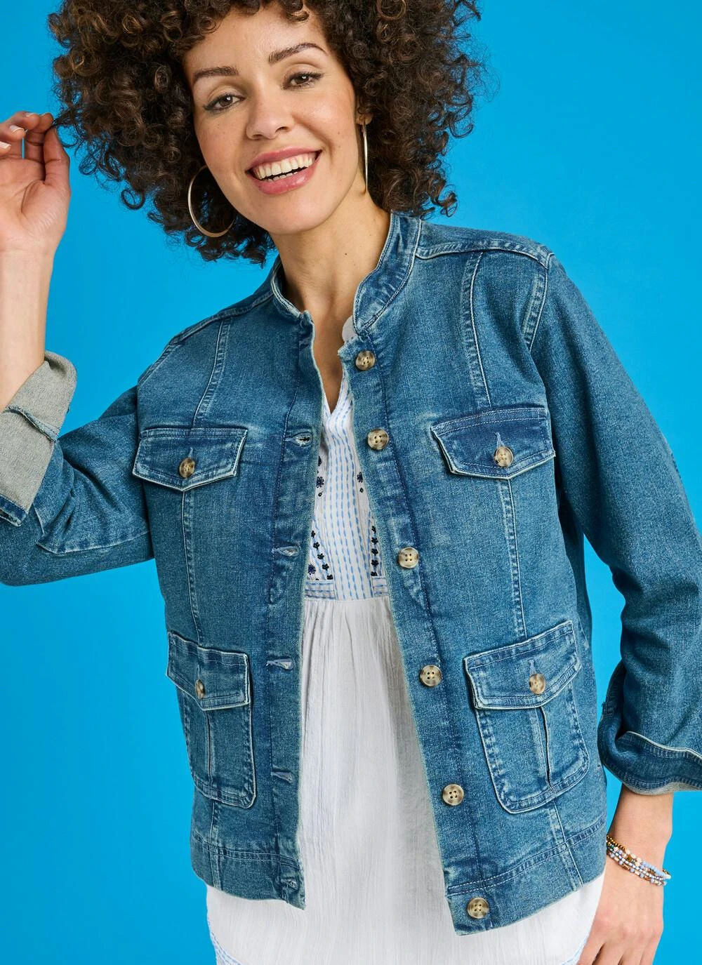 Cotton Rich Stretch Denim Jacket 2 Cotton Rich Stretch Denim Jacket - Image 2