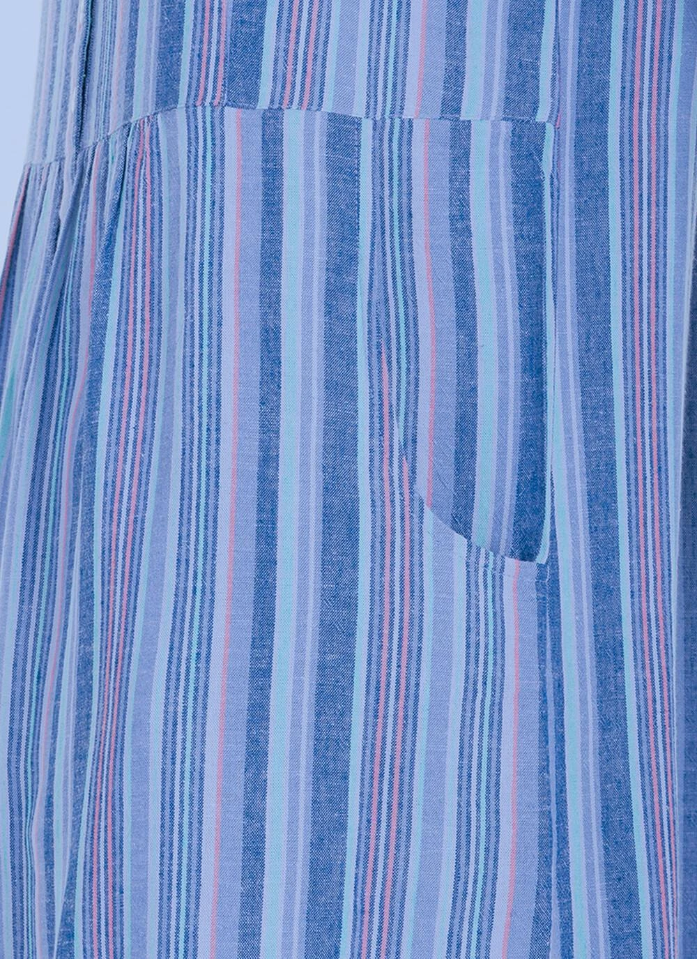 Linen Blend Striped Midi Dress 5 Linen Blend Striped Midi Dress - Image 5