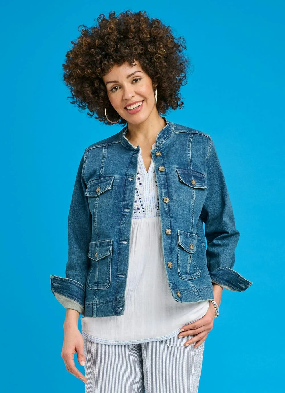 Cotton Rich Stretch Denim Jacket 1 Cotton Rich Stretch Denim Jacket