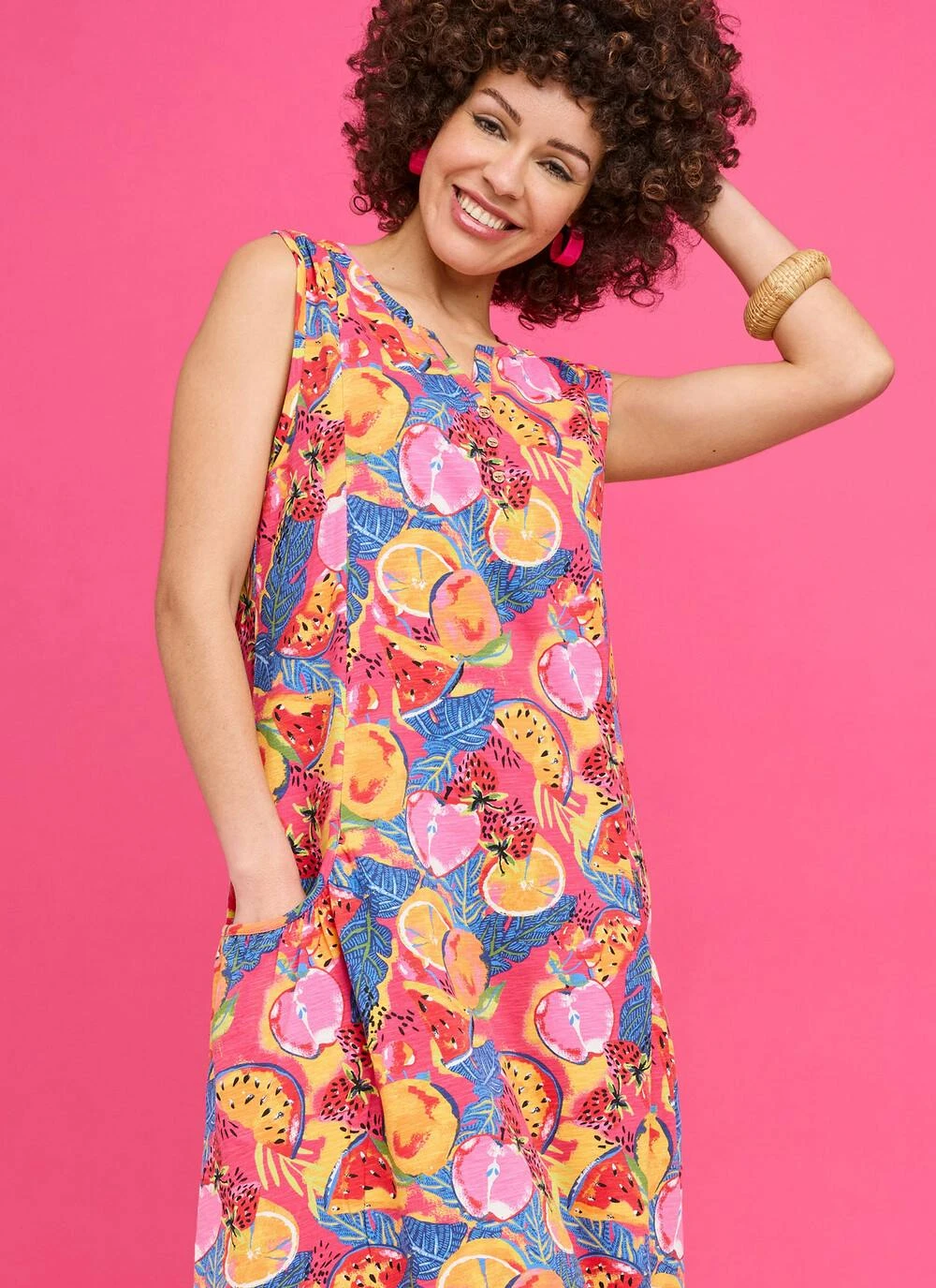 Pure Cotton Notch Neck Jersey Dress 2 Pure Cotton Notch Neck Jersey Dress - Image 2