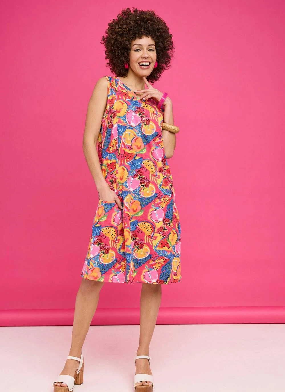 Pure Cotton Notch Neck Jersey Dress 1 Pure Cotton Notch Neck Jersey Dress