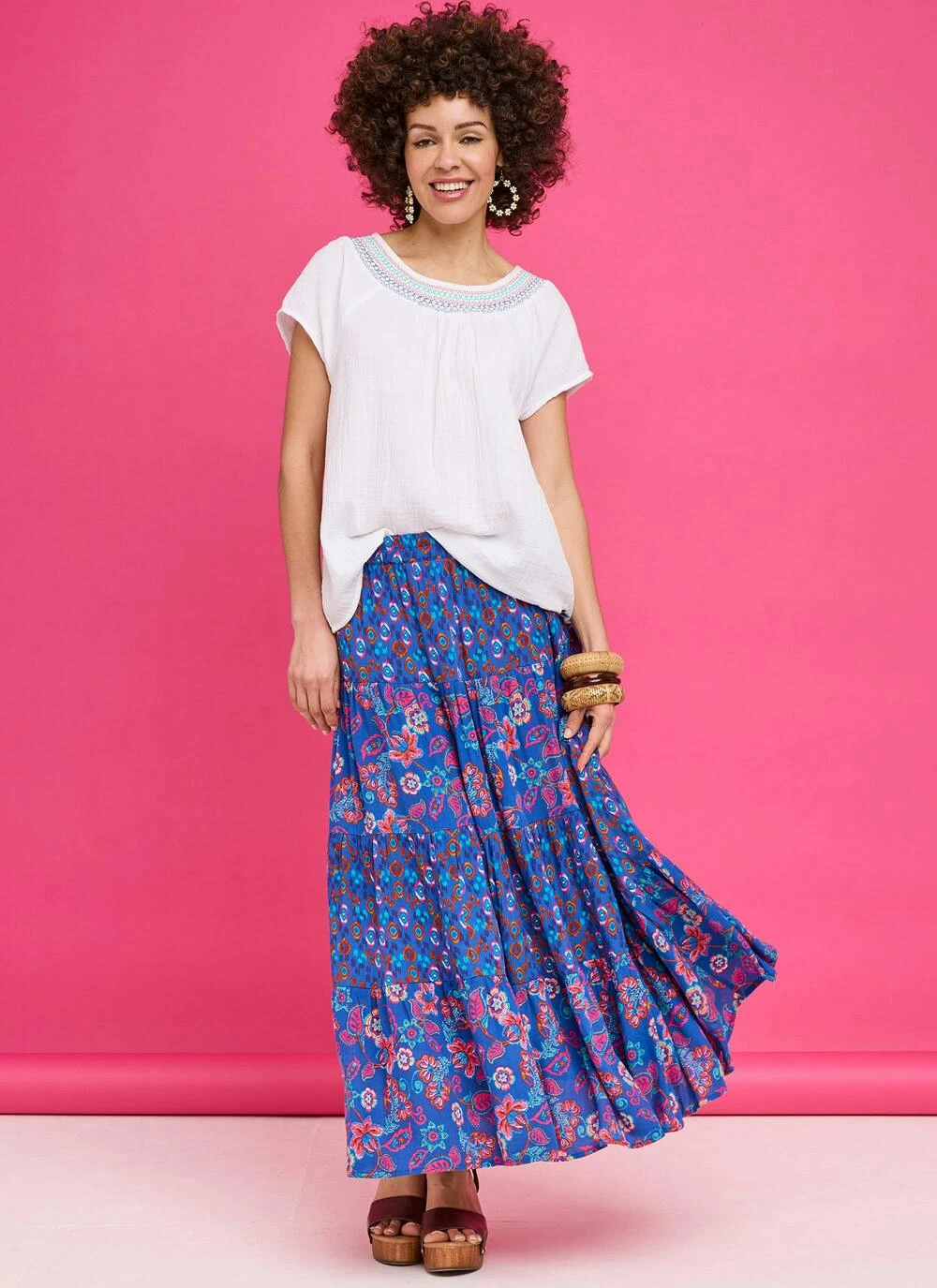 Multi Print Tiered Skirt 1 Multi Print Tiered Skirt