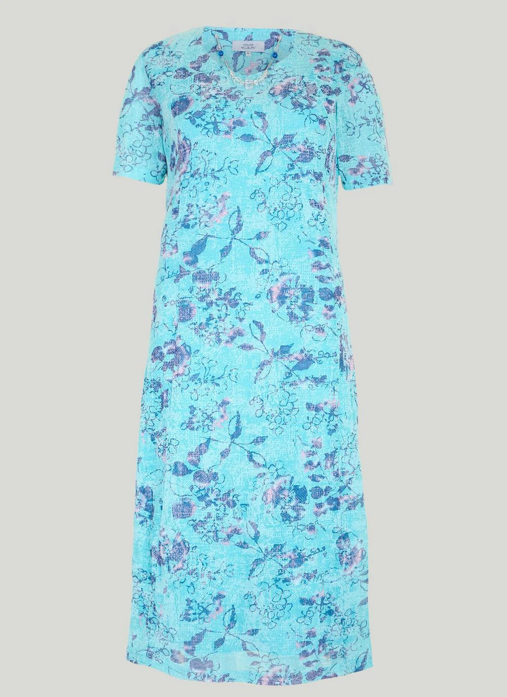 Cotton Rich Printed Dress With Necklace 2 Cotton Rich Printed Dress With Necklace - Image 2