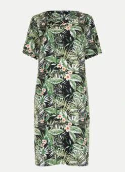Linen Blend Embroidered Detail Midi Dress -The Edinburgh Woollen Mill 61366pvl a3af68e26324449