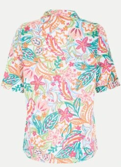 Linen Blend Print Polo Shirt 5 Linen Blend Print Polo Shirt -The Edinburgh Woollen Mill 61386pvl 29fc2947d5ece91