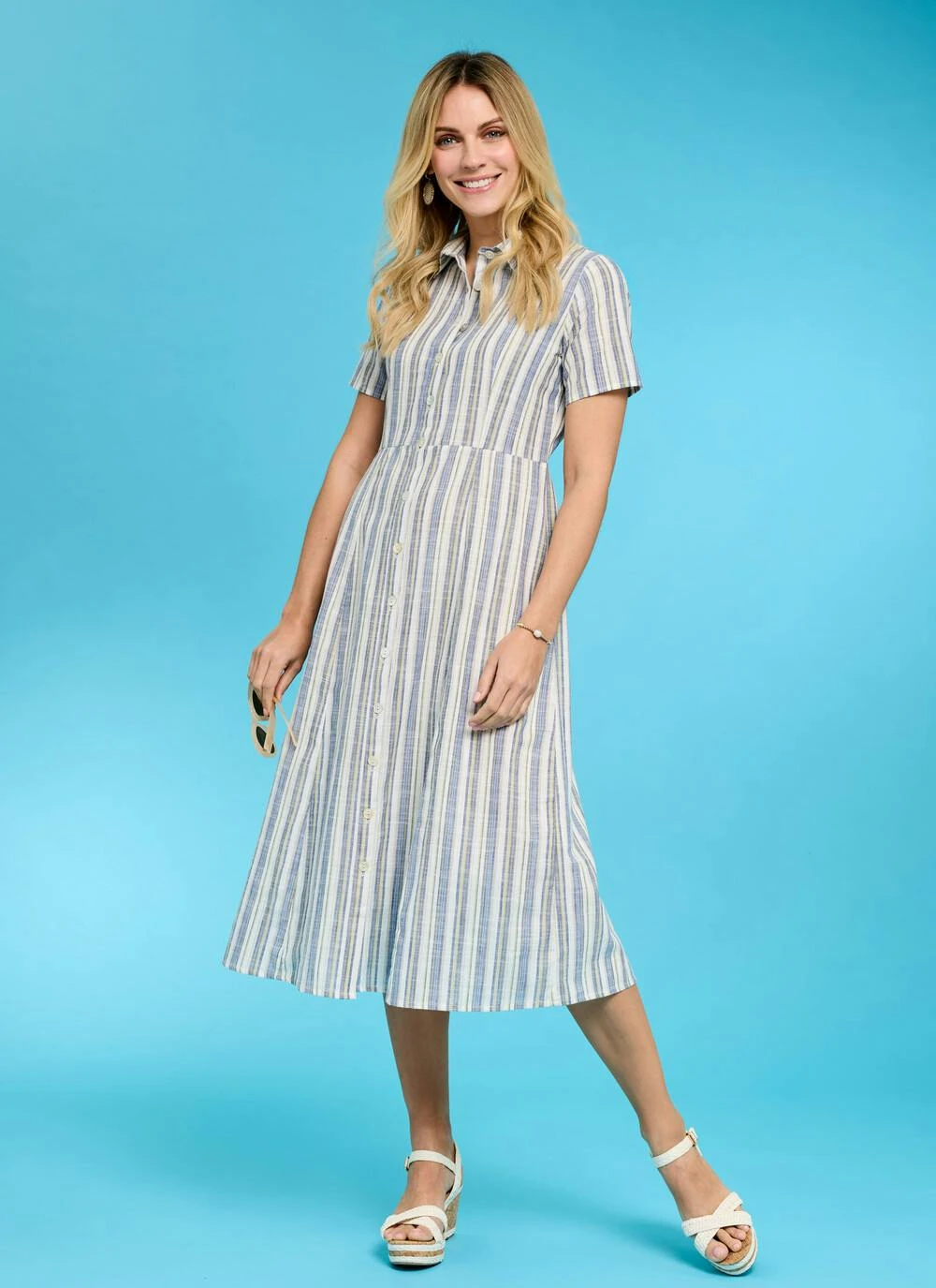 Pure Cotton Stripe Shirt Dress 1 Pure Cotton Stripe Shirt Dress
