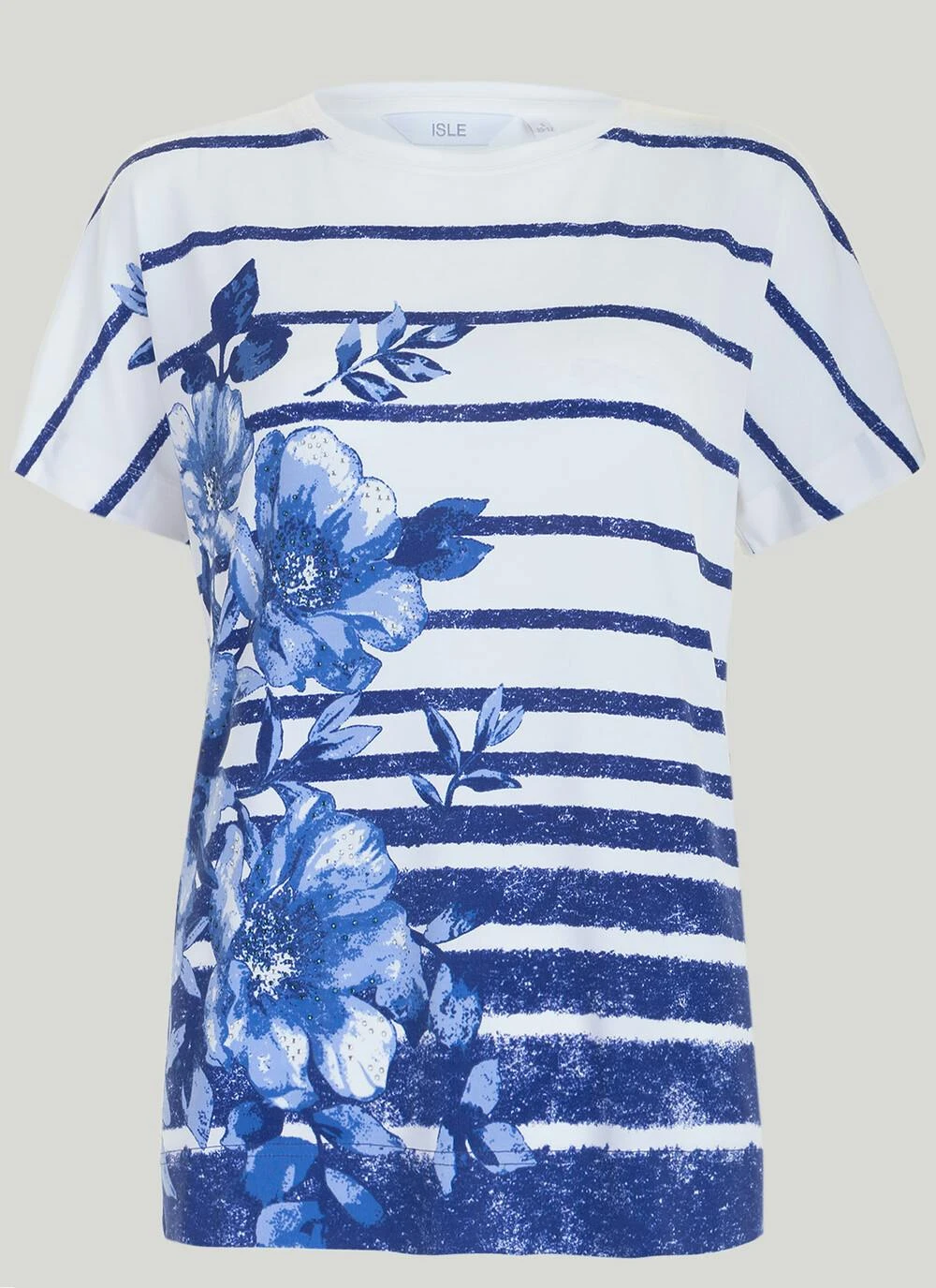 Striped Border Print T-Shirt 2 Striped Border Print T-Shirt - Image 2