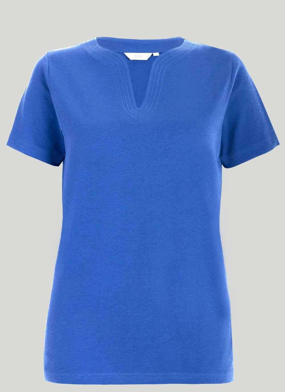 Pure Cotton Notch Neck T-Shirt 2 Pure Cotton Notch Neck T-Shirt - Image 2