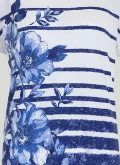 Striped Border Print T-Shirt 7 Striped Border Print T-Shirt -The Edinburgh Woollen Mill 61499pvl 8337588dd2acb05