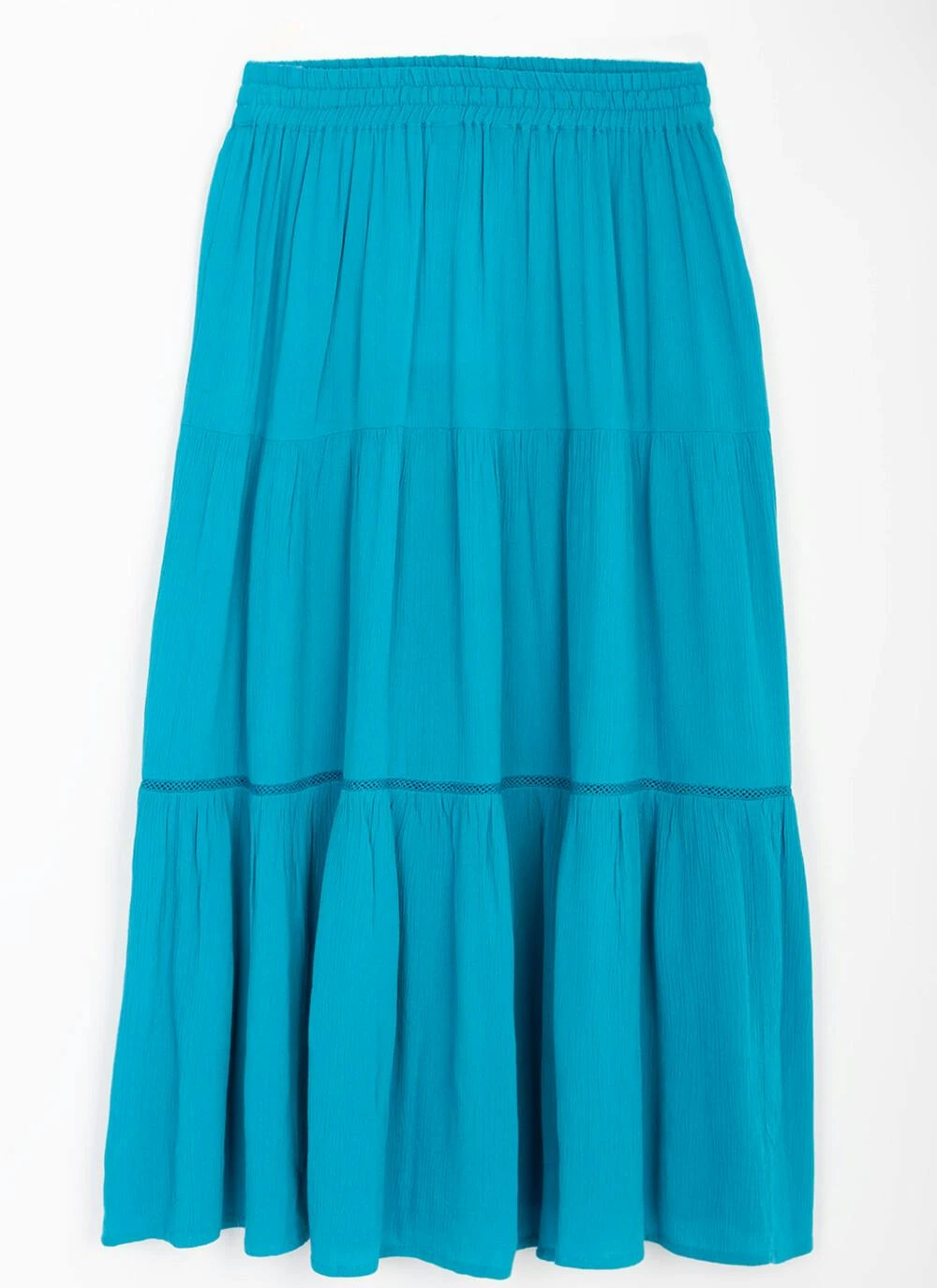 Elasticated Waist Tiered Midi Skirt 3 Elasticated Waist Tiered Midi Skirt - Image 3