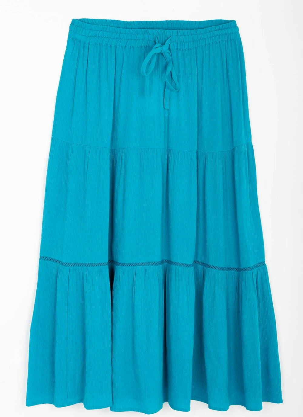 Elasticated Waist Tiered Midi Skirt 2 Elasticated Waist Tiered Midi Skirt - Image 2