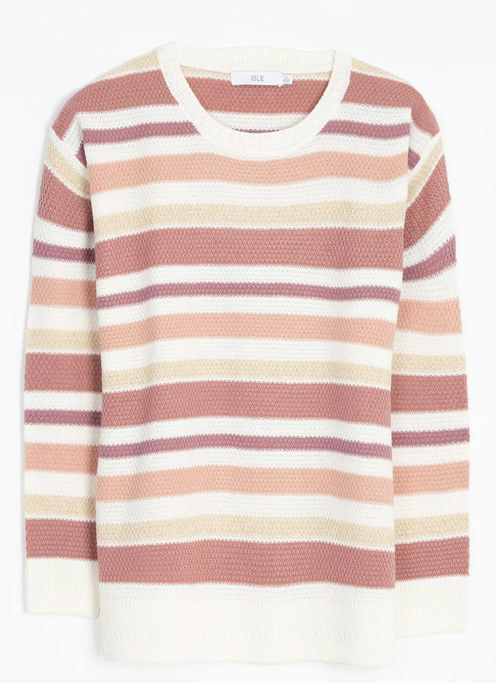 Textured Crew Neck Striped Jumper 1 Textured Crew Neck Striped Jumper