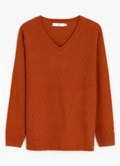 Textured Stitch V Neck Jumper 7 Textured Stitch V Neck Jumper -The Edinburgh Woollen Mill 62163pvl e5995e24ee7fc21