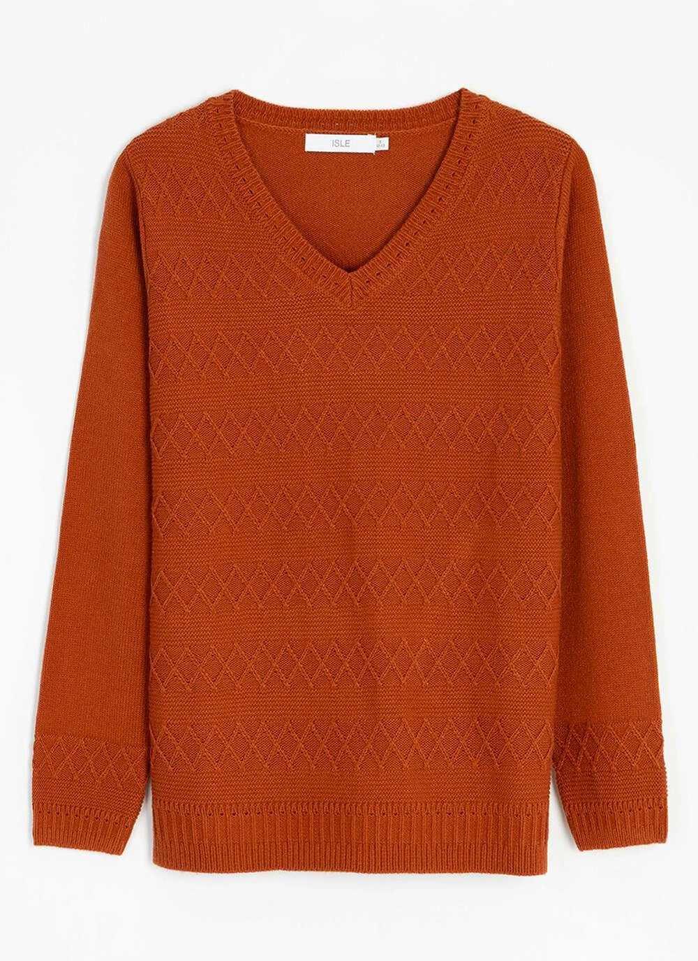 Textured Stitch V Neck Jumper 3 Textured Stitch V Neck Jumper - Image 3