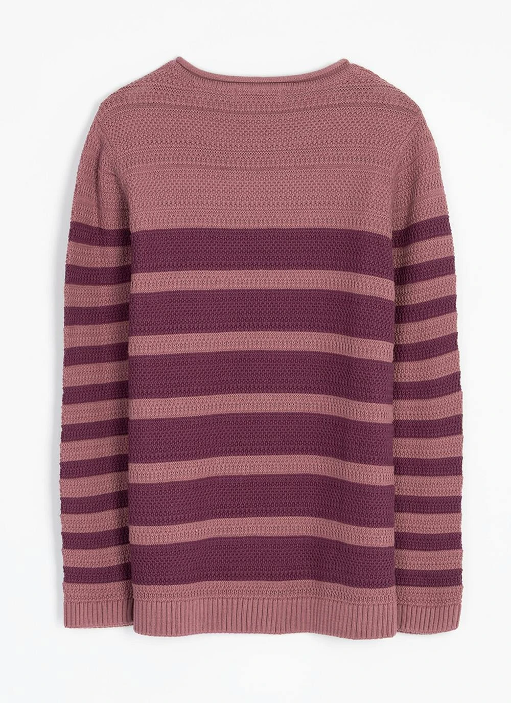 Pure Cotton Textured Crew Neck Striped Jumper 4 Pure Cotton Textured Crew Neck Striped Jumper - Image 4