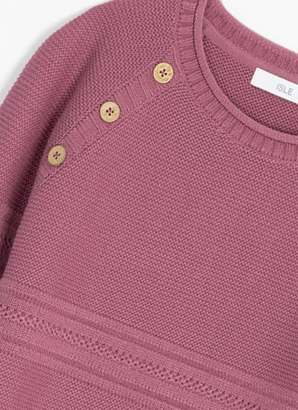 Button Detail Crew Neck Jumper 2 Button Detail Crew Neck Jumper - Image 2